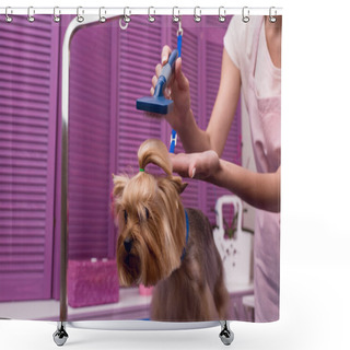 Personality  Groomer Grooming Dog Shower Curtains