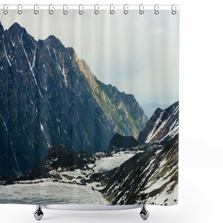 Personality  Frozen Winter Lake In Scenic Mountains, Morskie Oko, Sea Eye, Tatra National Park, Poland Shower Curtains