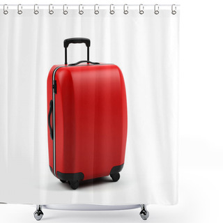 Personality  Suitcase Isolated On A White Background. Shower Curtains