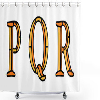 Personality  Alphabet Letters In Stained Glass Window Style Shower Curtains