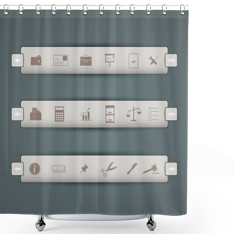 Personality  Office icon set vector illustration  shower curtains