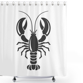 Personality  Lobster Silhouette Icon On White Background. Vector Shower Curtains