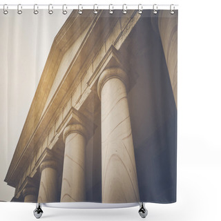 Personality  Pillars In Retro Instagram Style Shower Curtains