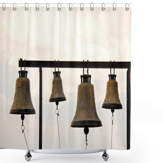 Personality  Old Church Bells At Sunset Shower Curtains