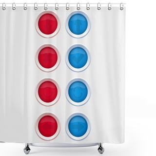 Personality  Vector Web Buttons With Navigations Icon Shower Curtains
