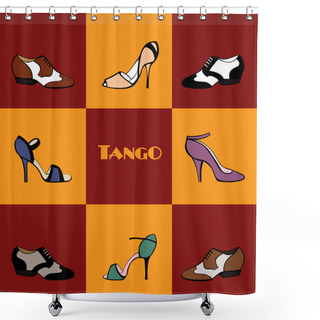 Personality  Poster With Dancing Shoes Shower Curtains