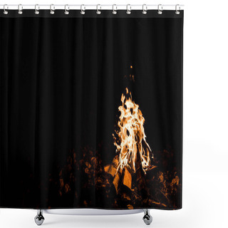 Personality  Flame And Logs In Camp Fire In Darkness In The Night  Shower Curtains