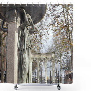 Personality  Skidmore Fountain In Ankeny Square Circa 1888 Shower Curtains