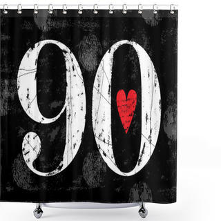 Personality  Vintage Number 90 Shower Curtains