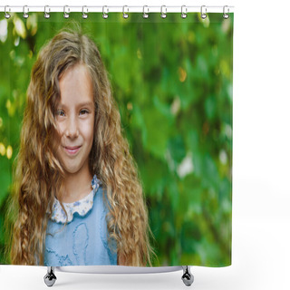 Personality  Beautiful Smiling Little Girl Close Up Shower Curtains