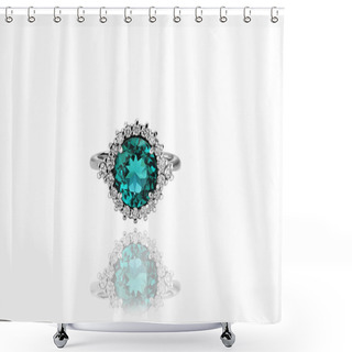 Personality  Jewelry From Gold And Silver With Precious Stones On A White Background In High Quality And Resolution Shower Curtains