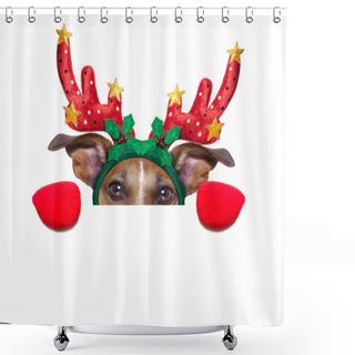 Personality  Reindeer Dog Shower Curtains