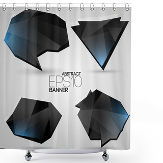 Personality  Vector Set Of Futuristic Banners. Shower Curtains