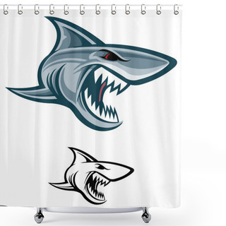 Personality  Great White Shark Shower Curtains