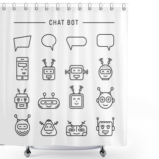 Personality  Set Chat Bot Vector Icon Faces Shower Curtains