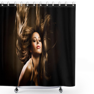 Personality  Hair In Motion Shower Curtains