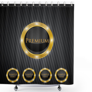 Personality  Vector Premium Quality Golden Labels Shower Curtains