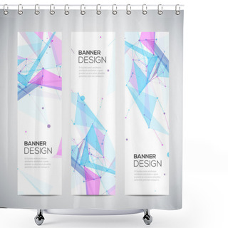 Personality  Vector Vertical Banners Set With Polygonal Abstract Shapes, Circles, Lines, Triangles Shower Curtains
