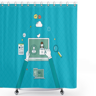 Personality  Communication, Education And Social Media Shower Curtains