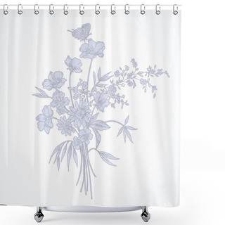 Personality  Delicate Vintage Bouquet Shower Curtains
