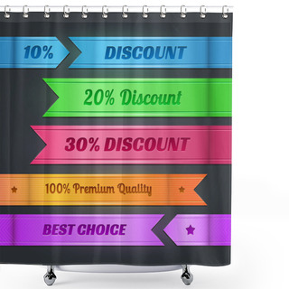 Personality  Vector Set Of Colorful Discount Banners Shower Curtains