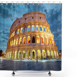 Personality  Coliseum Or Flavian Amphitheatre In Rome At Twilight, Italy Shower Curtains