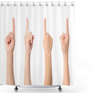 Personality  Hand Finger Pointing Shower Curtains