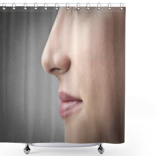 Personality  Nose And Mouth Shower Curtains