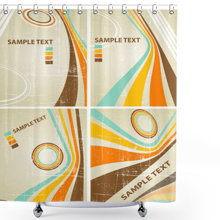 Personality  The Vector Retro Grunge Background Shower Curtains
