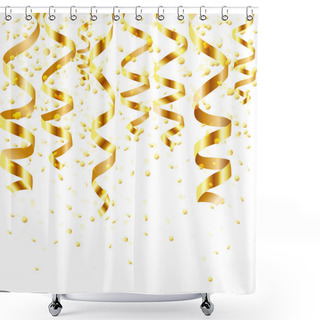 Personality  Gold Curling Stream Shower Curtains