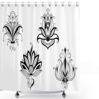 Personality  Abstract Flower Blossoms And Petals Shower Curtains