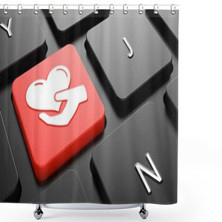 Personality  Icon Of Heart In The Hand On Red Keyboard Button. Shower Curtains