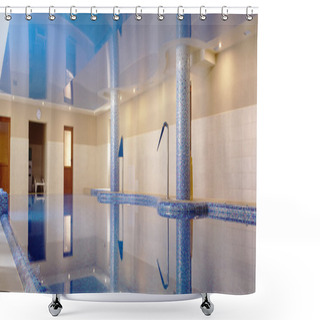 Personality  Interior Of The Swimming Pool Shower Curtains