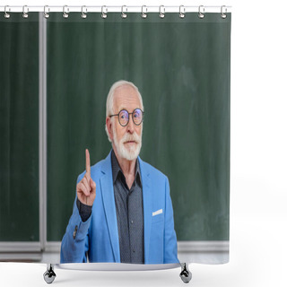 Personality  Senior Lecturer Showing Idea Gesture Shower Curtains
