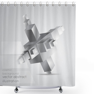 Personality  Abstract Geometric Background From Cubes. Shower Curtains