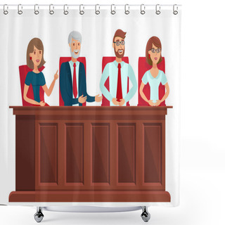 Personality  Jury Trial Representatives Vector Illustration Shower Curtains
