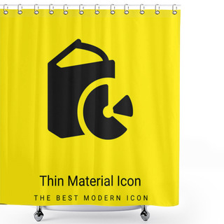 Personality  Book With A Cd Minimal Bright Yellow Material Icon Shower Curtains