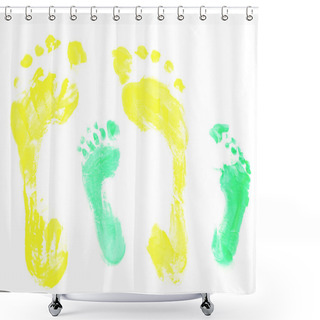 Personality  Footprint, Close Up, Isolated In White  Shower Curtains