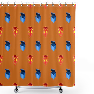 Personality  Colored Background With Different Accessories Shower Curtains