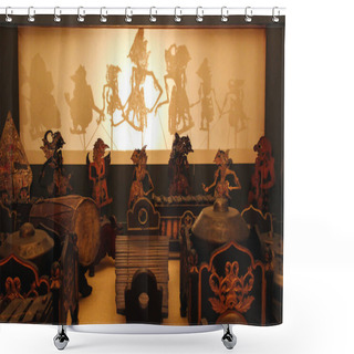 Personality  Indonesian Gamelan Music Instrument Set At The Royal Museum Of Art And History At Cinquantenaire Brussels Shower Curtains