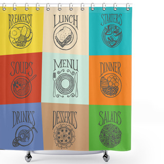 Personality  MENU ICON MEALS Shower Curtains