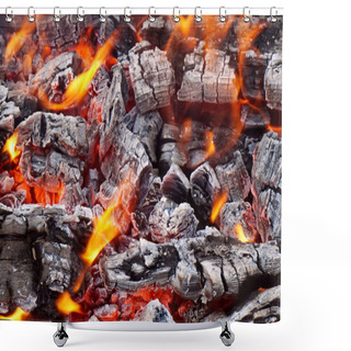 Personality  Bonfire. Hot Coals And Fire. Shower Curtains