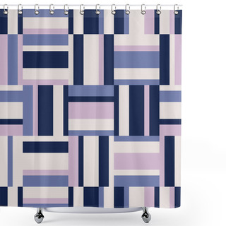 Personality  Seamless Geometric Retro Pattern With Horizontal And Vertical Stripes Shower Curtains