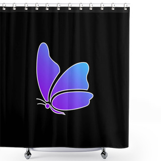 Personality  Big Wing Butterfly Blue Gradient Vector Icon Shower Curtains