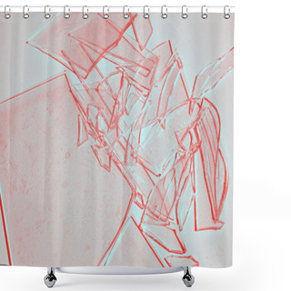 Personality  Broken Glass Red Shower Curtains