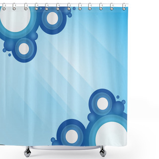 Personality  Abstract Blue Geometrical Design Shower Curtains