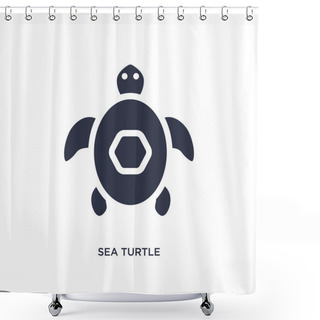 Personality  Sea Turtle Isolated Icon. Simple Element Illustration From Summer Concept. Sea Turtle Editable Logo Symbol Design On White Background. Can Be Use For Web And Mobile. Shower Curtains