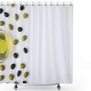 Personality  Glass Bowl With Olive Oil   Shower Curtains