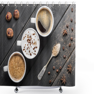 Personality  Cups Of Fresh Made Coffee Shower Curtains