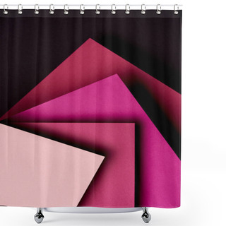 Personality  Paper Sheets In Pink Tones On Black Background Shower Curtains
